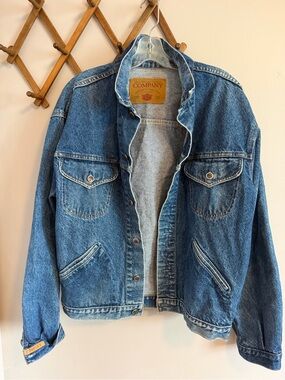 GWG Company Vintage Denim Trucker Jacket Snap Front Blue M